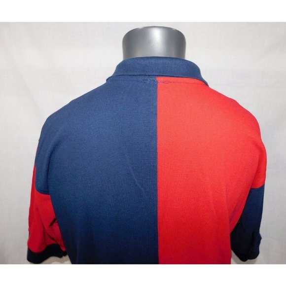 VTG Crable Sportswear Red Blue MLB Atlanta Braves Color Block Polo Shirt Men L - Picture 10 of 11